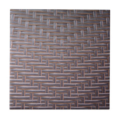 Woven Faux Leather Ceramic Tile