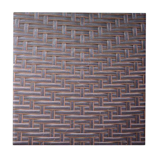 Woven Faux Leather Ceramic Tile (Front)