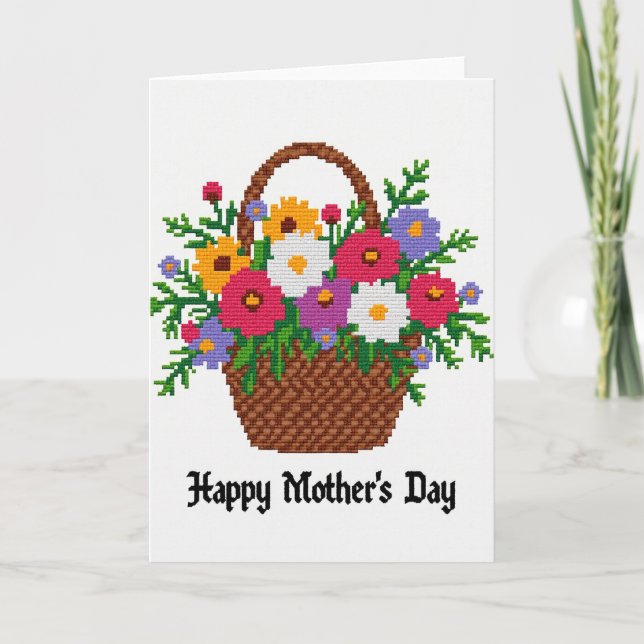 Woven Floral Mothers Day Card (Front)