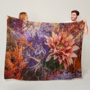 Woven flower jacquard blanket