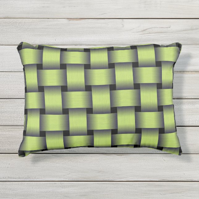 Woven Greenery Outdoor Pillow (Front)