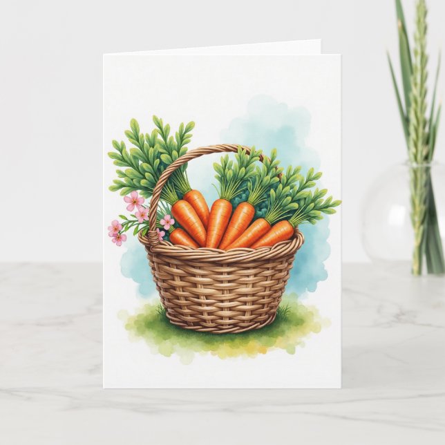 Woven Harvest Bounty Watercolor Card (Front)