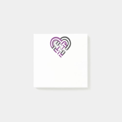 Woven heart ace asexual pride flag post_it notes