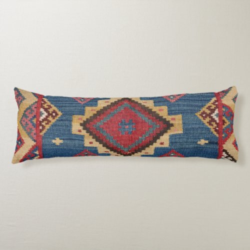 Woven Kilim Colorful Royal Blue Yellow  Body Pillow