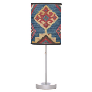 Woven Kilim Royal Blue Yellow Classic Table Lamp