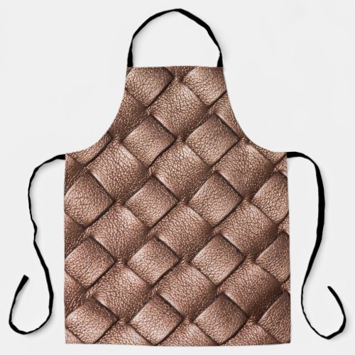 Woven leather bronze color background apron