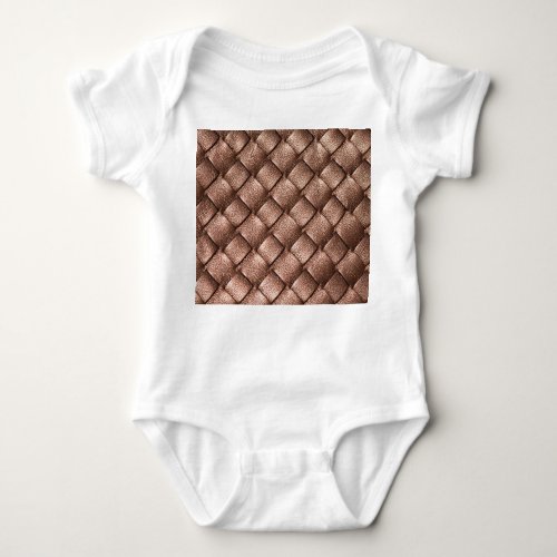 Woven leather bronze color background baby bodysuit