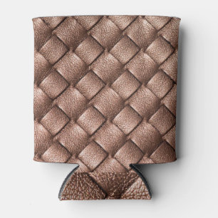Woven leather, bronze color background. can cooler