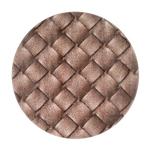 Woven leather bronze color background cutting board