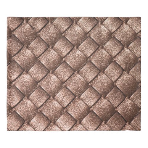 Woven leather bronze color background duvet cover