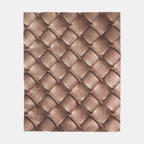Woven leather bronze color background fleece blanket