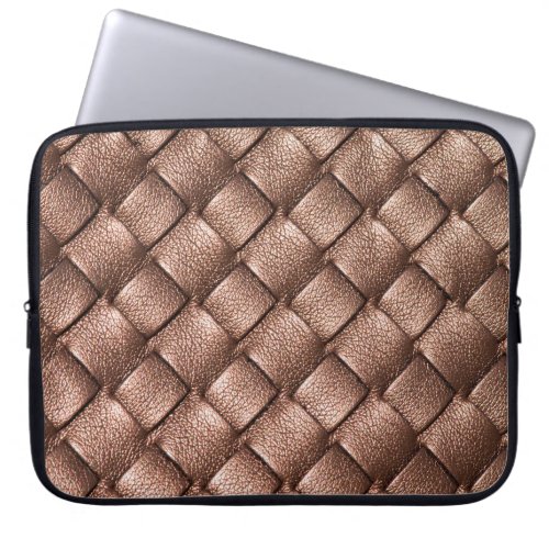 Woven leather bronze color background laptop sleeve
