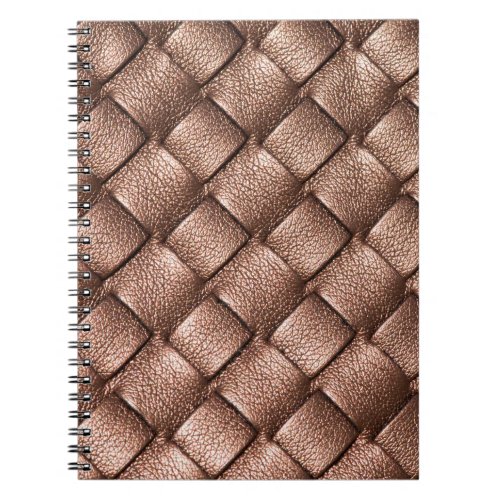 Woven leather bronze color background notebook
