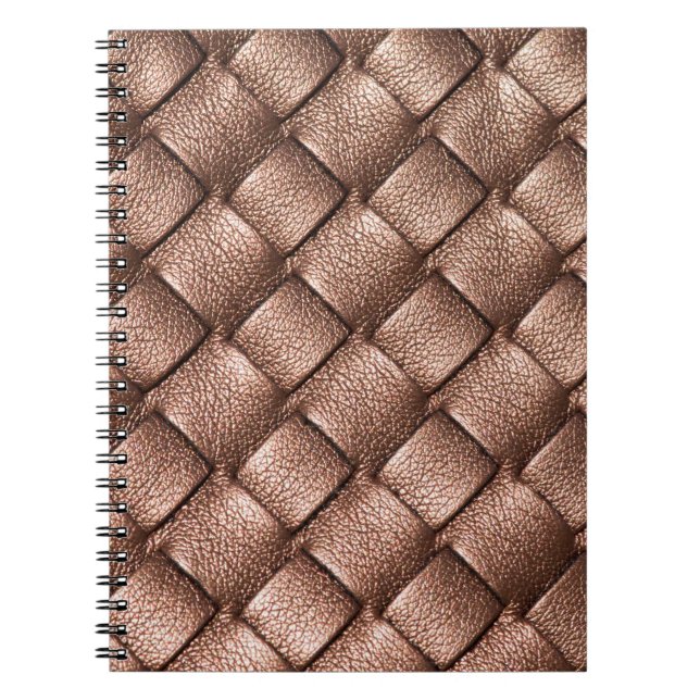 Woven leather, bronze color background. notebook (Front)