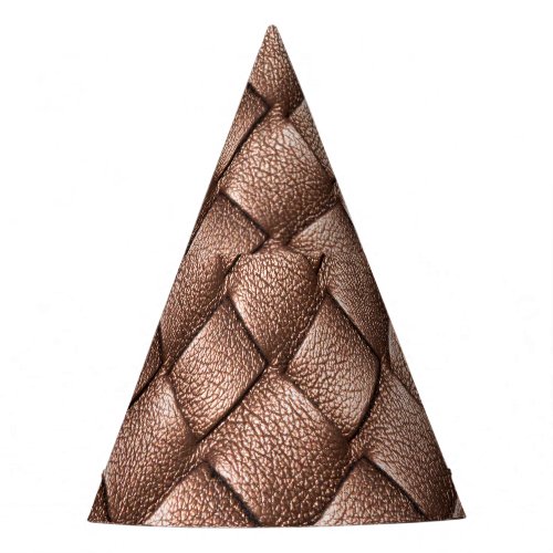 Woven leather bronze color background party hat