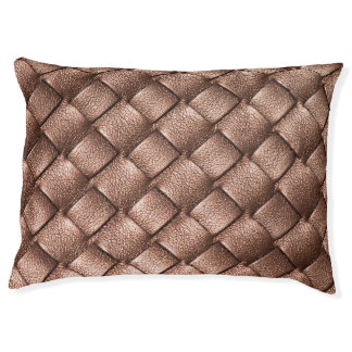 Woven leather, bronze color background. pet bed