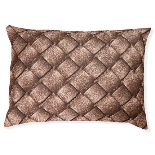 Woven leather bronze color background pet bed