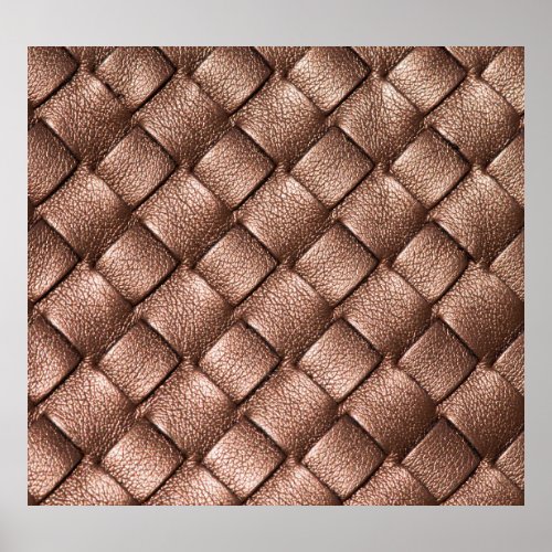 Woven leather bronze color background poster