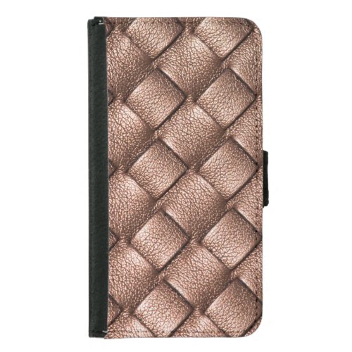Woven leather bronze color background samsung galaxy s5 wallet case