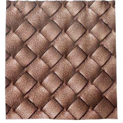 Woven leather bronze color background shower curtain