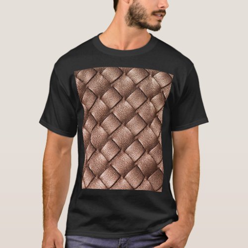 Woven leather bronze color background T_Shirt