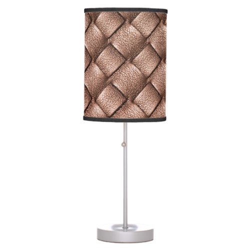 Woven leather bronze color background table lamp
