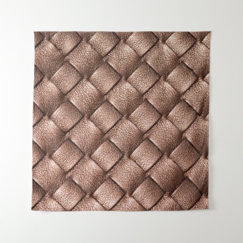 Woven leather bronze color background tapestry