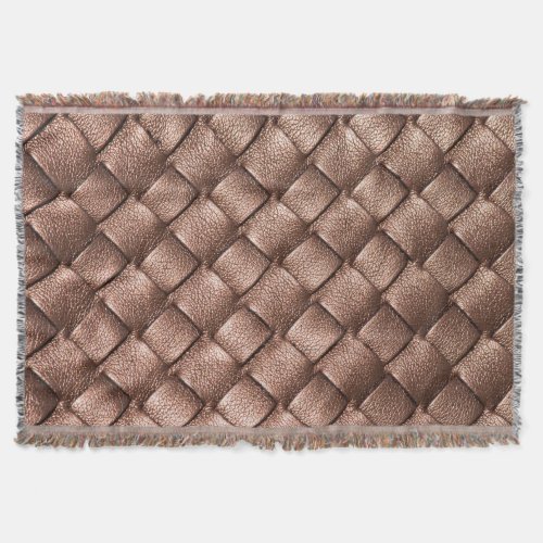 Woven leather bronze color background throw blanket