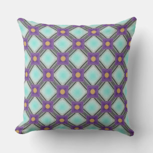 Woven Light Cyan Throw Pillow