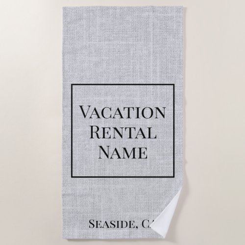 Woven Linen Custom Airbnb Vacation Rental Beach Towel