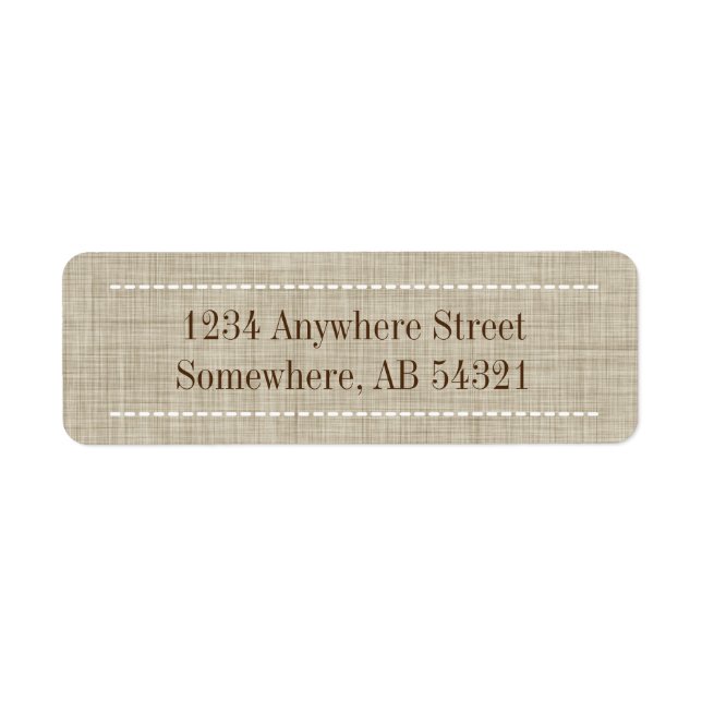 Woven Linen Fabric Texture in Beige Brown Label (Front)