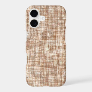 Woven Linen Fabric Texture in Warm Natural Beige iPhone 17 Case