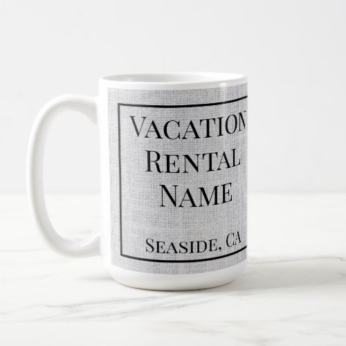 Woven Linen Grey Airbnb Vacation Rental Beach Coffee Mug