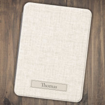 Woven Linen in Natural Brown with Name