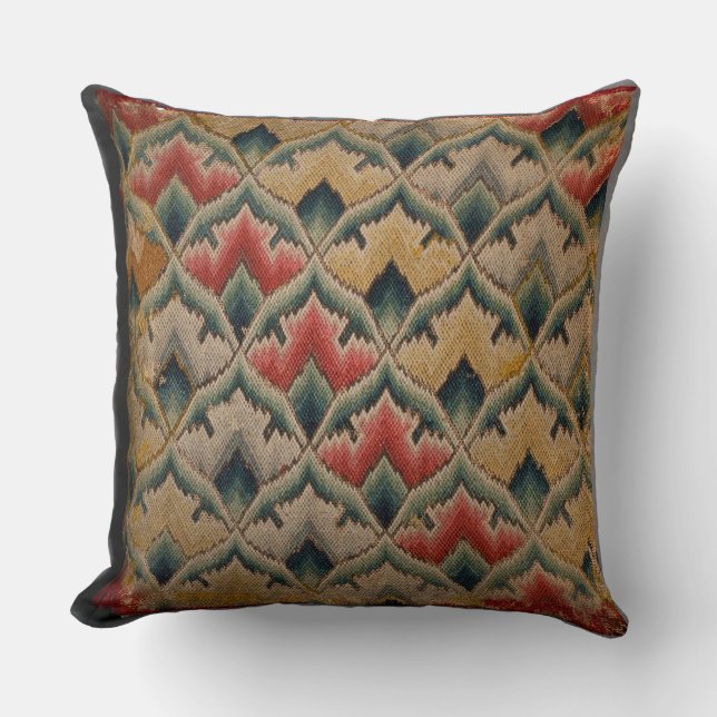 Woven Masterpiece: Textile Needlework Throw Pillo Pillow (Front)