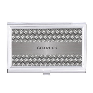 Woven Metal Look Custom Business Card Case