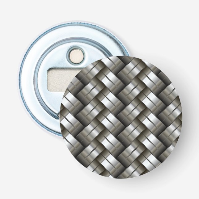 Woven metal pattern bottle opener (Front)
