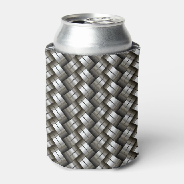 Woven metal pattern can cooler (Can Front)