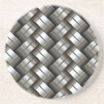 Woven metal pattern drink coaster