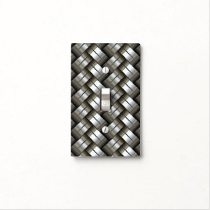 Woven metal pattern light switch cover