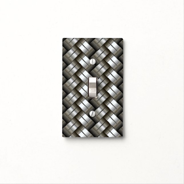 Woven metal pattern light switch cover (In Situ)