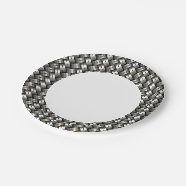 Woven metal pattern paper plates (Angled)
