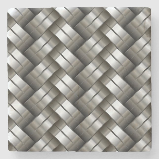 Woven metal pattern stone coaster (Front)