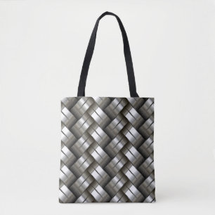 Woven metal pattern tote bag