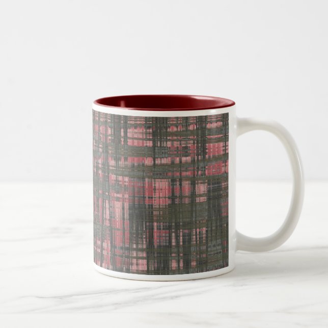 Woven Pink and Gray Two-Tone Coffee Mug (Right)