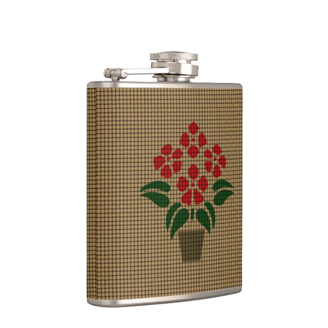 Woven Poinsetta Flask (Right)