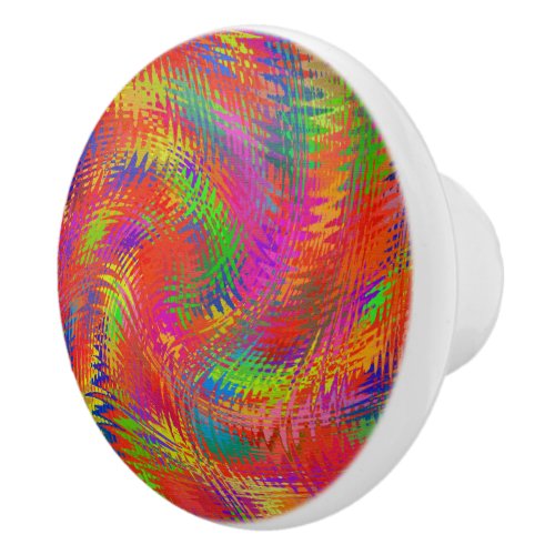 Woven Rainbow Ceramic Knob