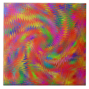 Woven Rainbow Ceramic Tile
