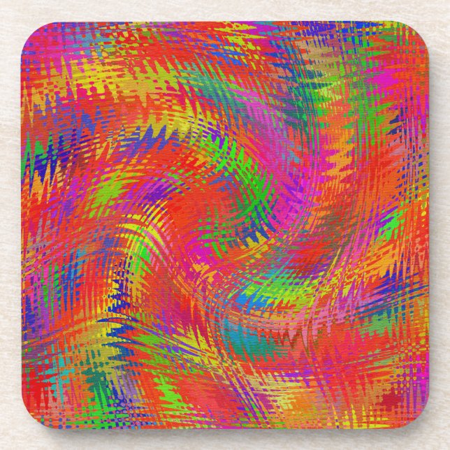 Woven Rainbow Drink Coaster (Front)