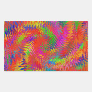 Woven Rainbow Rectangular Sticker